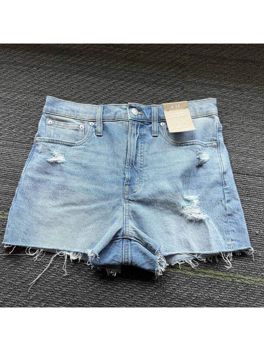 NEW Madewell The Perfect Jean Shorts Denim Women's 28 NF039 With Magic Pockets